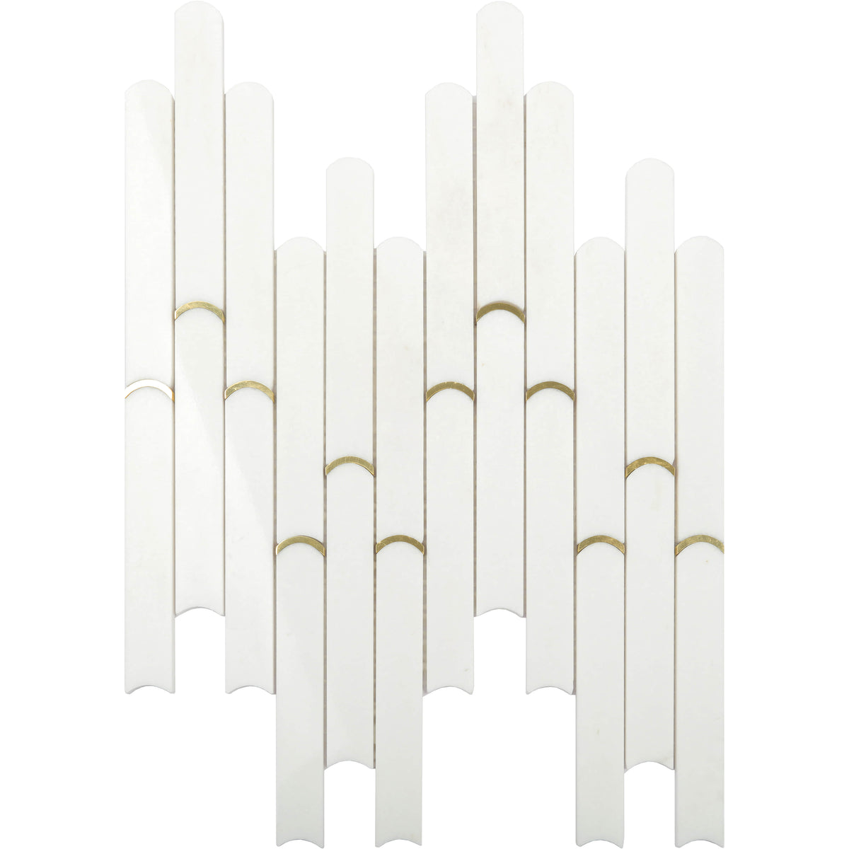Marmormosaik Bamboo polerad vit 29x29.7 cm - produktbild av ark