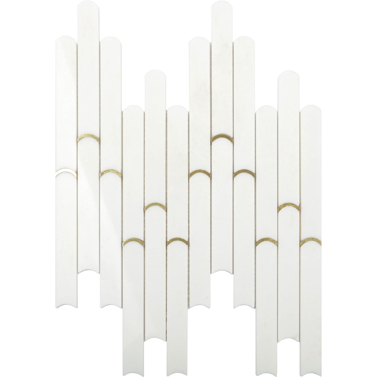 Marmormosaik Bamboo polerad vit 29x29.7 cm - produktbild av ark
