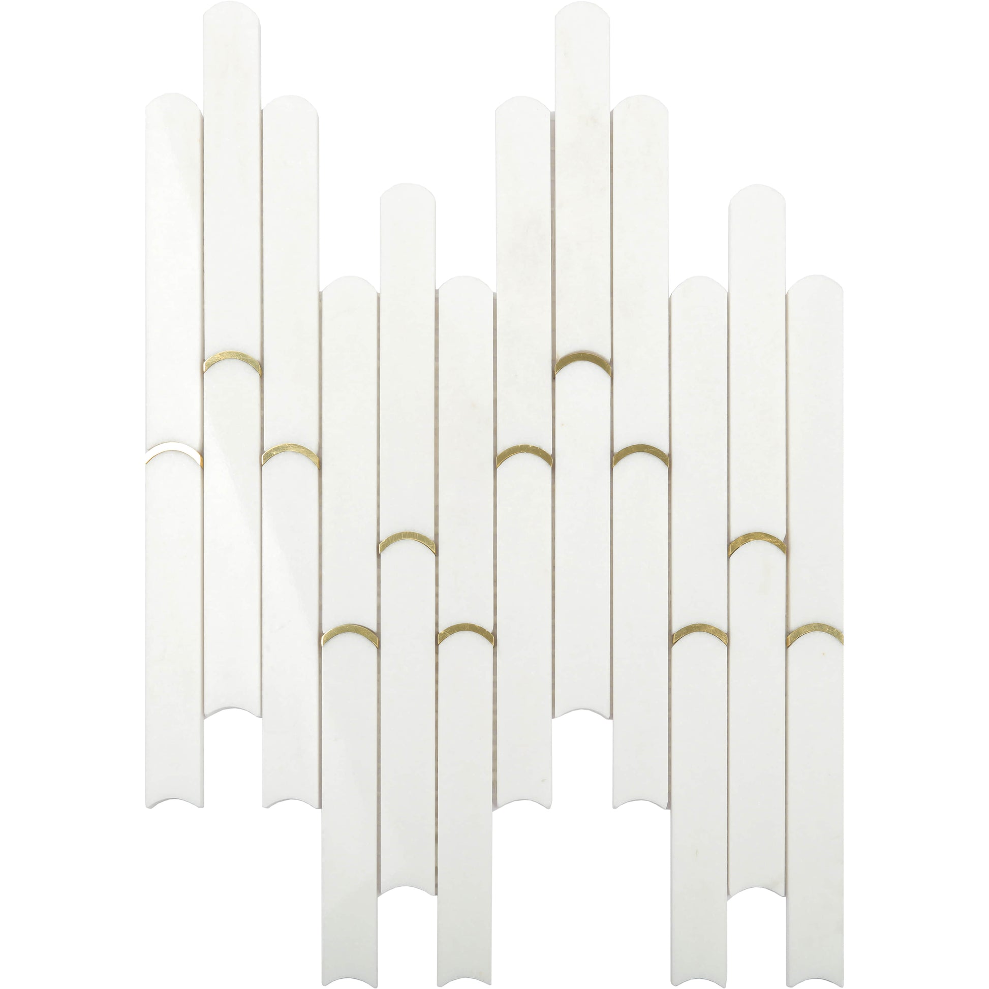 Marmormosaik Bamboo polerad vit 29x29.7 cm - produktbild av ark