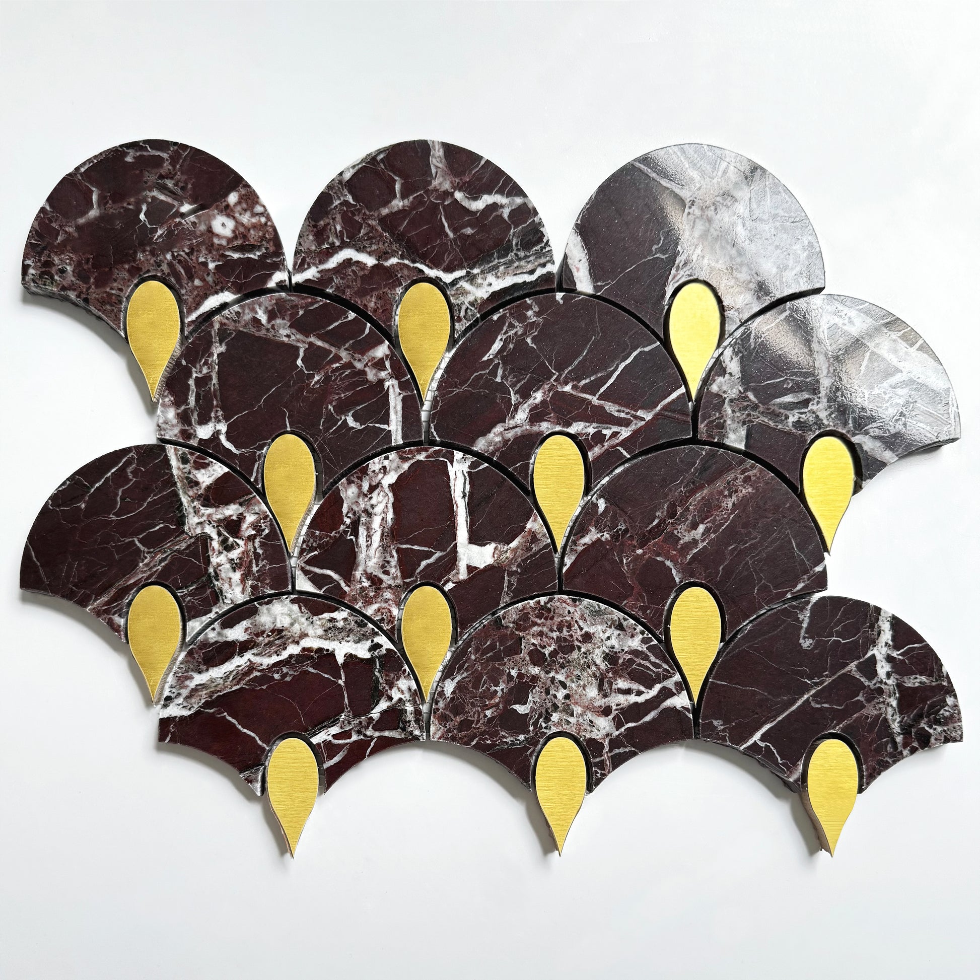 Marmor mosaik röd ark