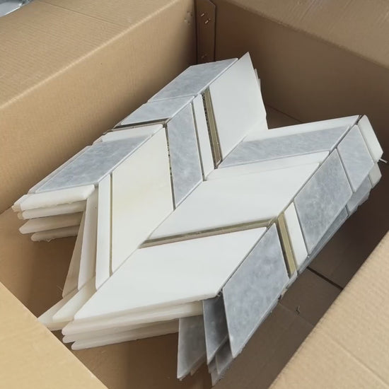 Grå marmor mosaik parallellogram