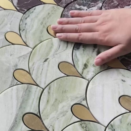 Ljusgrön marmor mosaik film