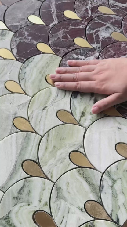 Ljusgrön marmor mosaik film